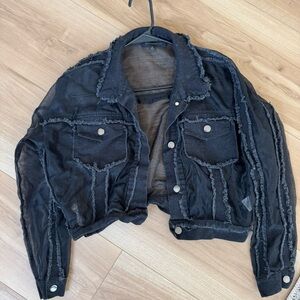 Black Sheer Denim Jacket